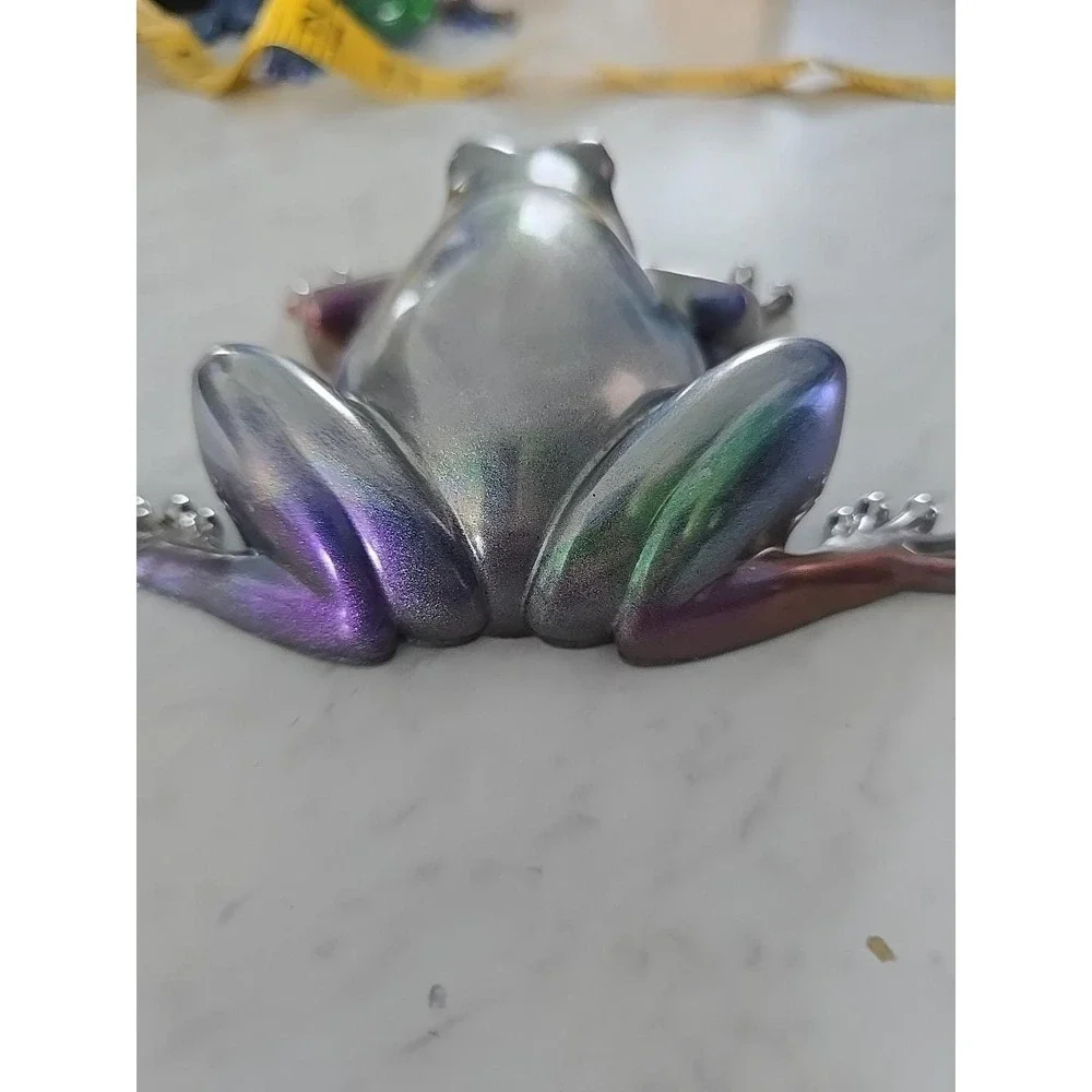 Resin Frog Home Decor Figure Handmade 716 Silver